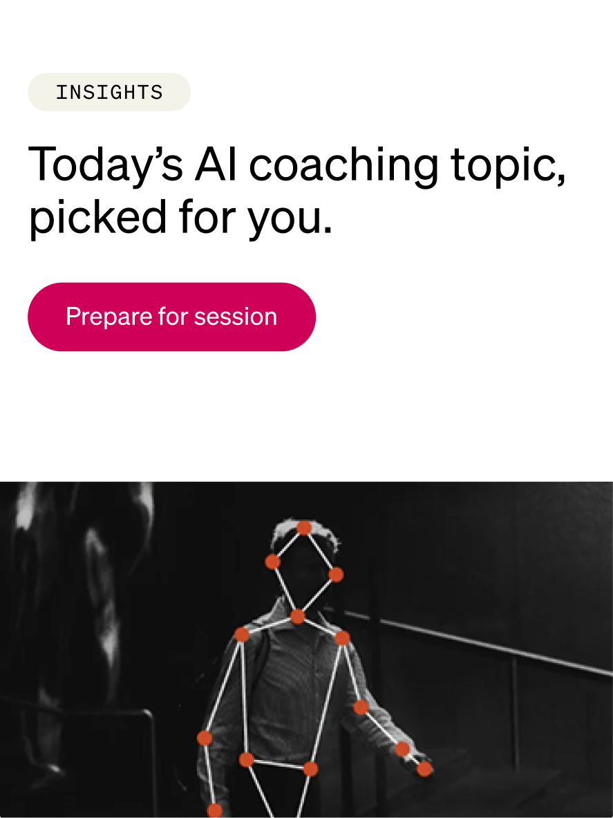 BetterUp AI coaching topic selection interface