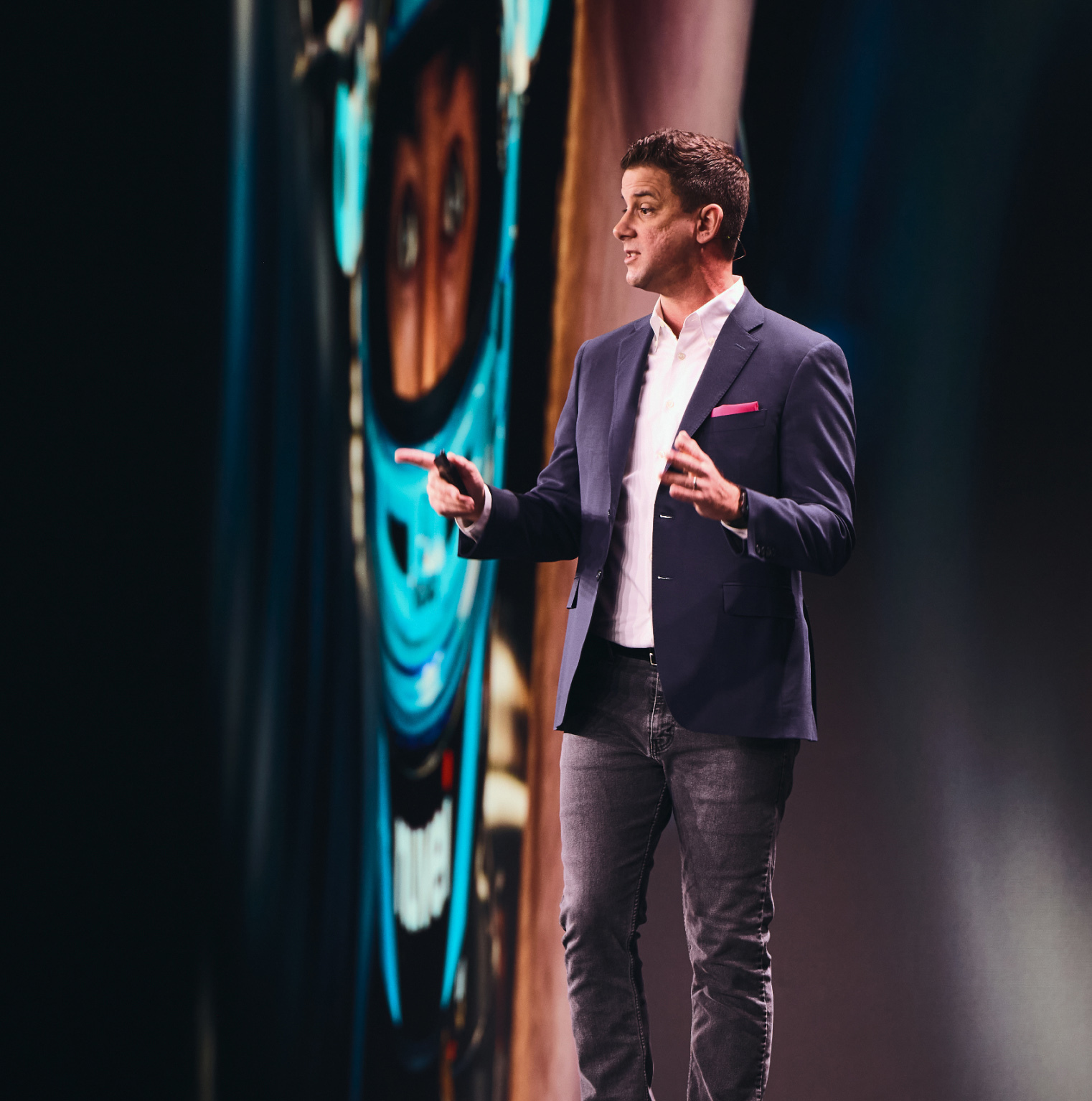 Alexi Robichaux on stage at Uplift