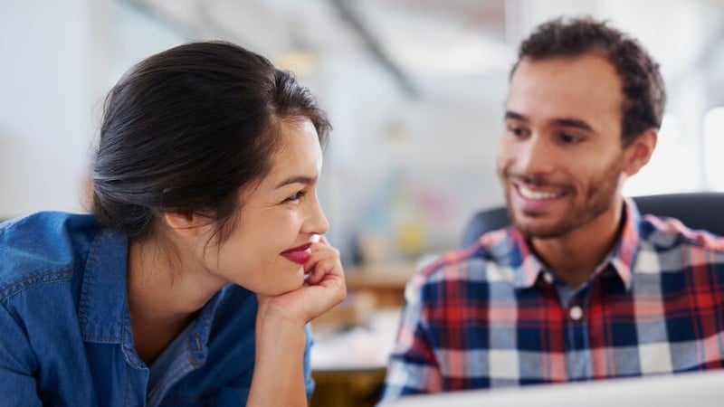 human-transformation-woman-smiling-at-coworker