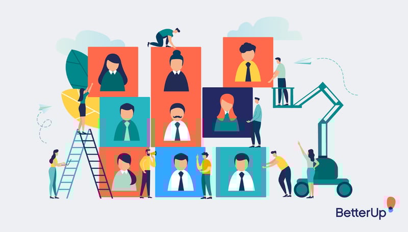 graphic-people-putting-up-people-'s-portraits-on-a-wall-human-capital