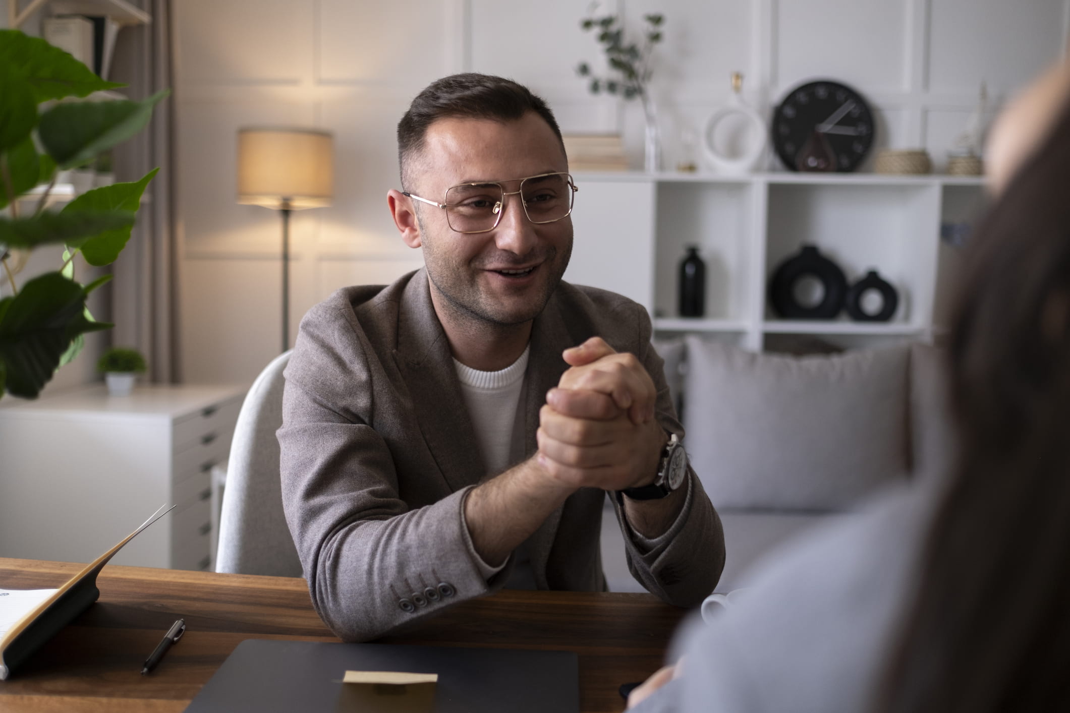 Man-thankful-to-recruiter-for-new-job-opportunity-bullying-at-work