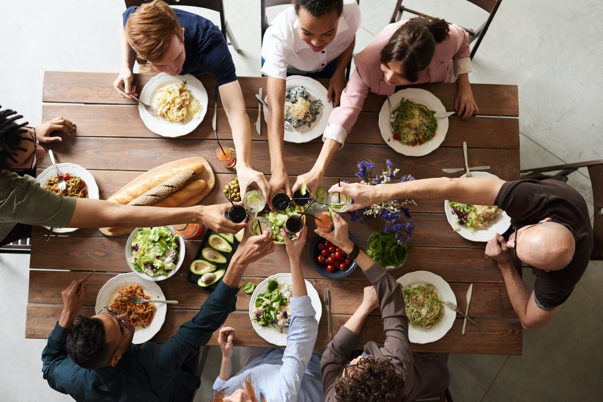 friends-celebrating-with-food-wheel-of-life