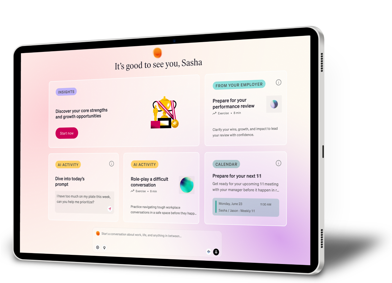 Betterup personalized in app experience