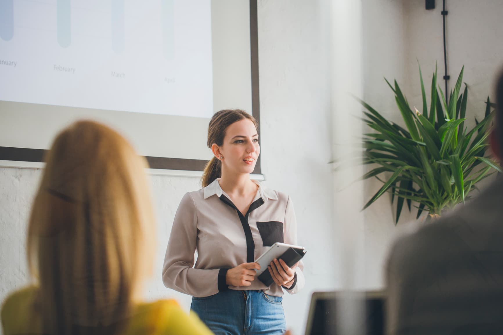Businesswoman-Making-a-Presentation-leadership-communication-skills