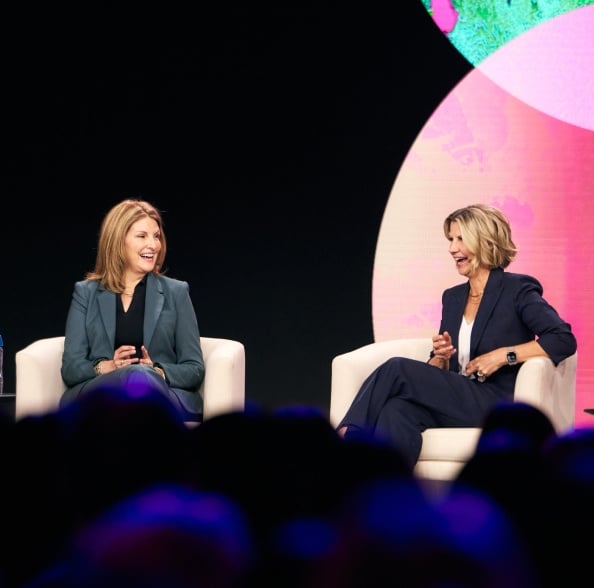 Linda Aldred, Texas Children's Hospital & Kelly Jones, Cisco on stage in Q&A